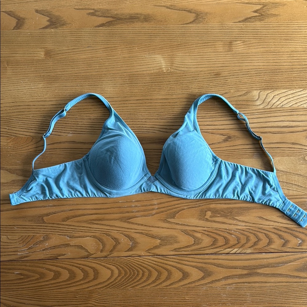 Third love cotton plunge bra Robin Egg Blue Women's Bra size 34 B 1/2